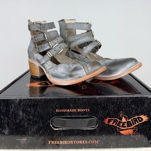 Freebird Women's Metallic Buckle Ankle Boots